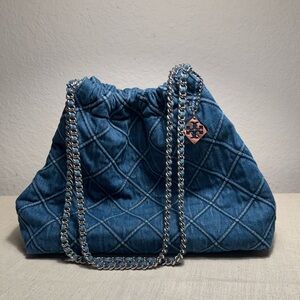Tory Burch Denim Quilted Shoulder Bag